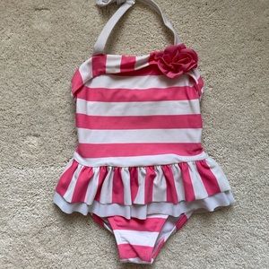 Janie and Jack pink and white striped swimsuit 🌸